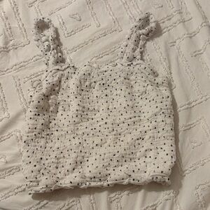 Abercrombie and Finch polkadot stretchy top